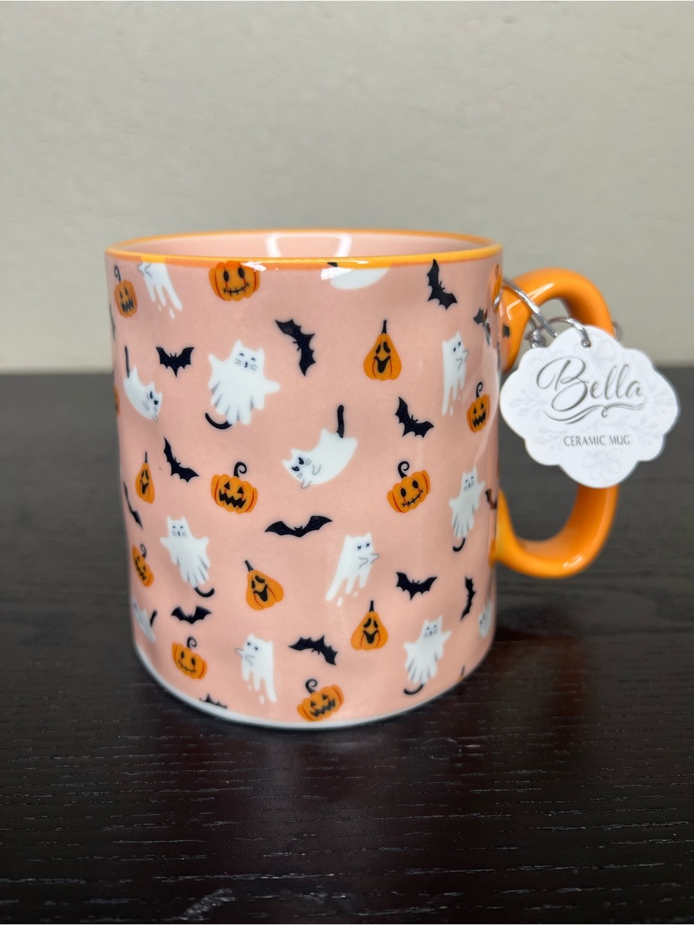 NEW 10 Strawberry Street Pink Halloween Ghost Cat Mug